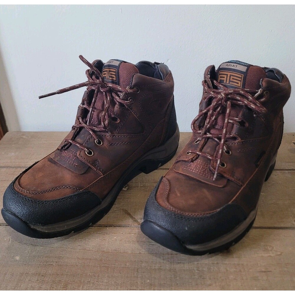 Ariat ATS Terrain Boots Mens 10.5B Brown Leather 10004134 Hiking Outdoor Work